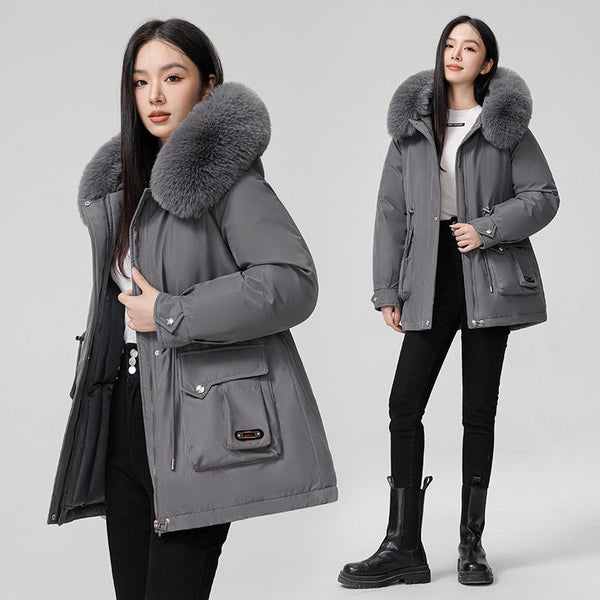 Fur Collar thickened jacket with large pockets Jacket